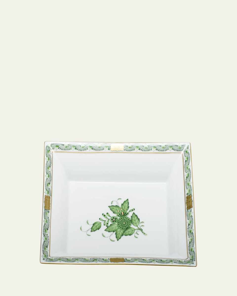 Chinese Bouquet Green Jewelry Tray